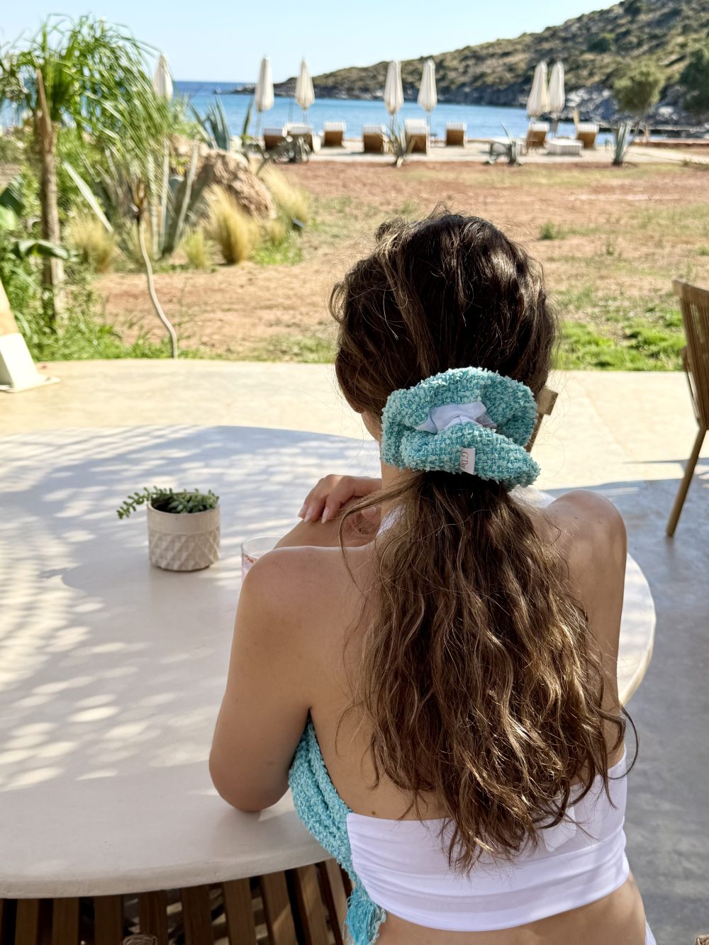 Aqua Breeze Tweed Scrunchie